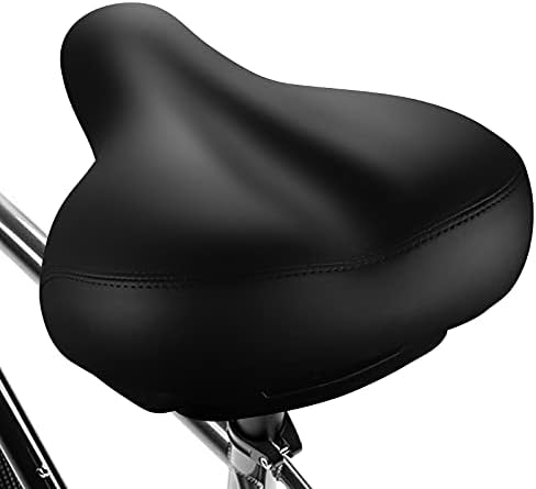 Xmifer Comfortable Bike Seat - Waterproof Leather with Memory Foam - Universal Replacement Bicycle Saddle - Men/Women -