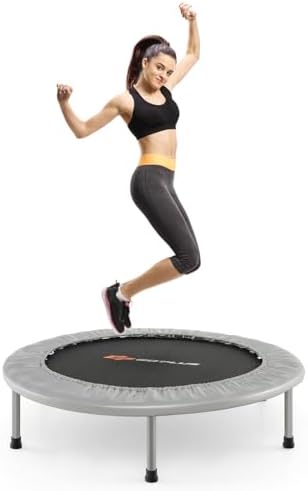 Goplus Mini Trampoline, Foldable 36"/38" Rebounder for Adults, Portable Fitness Trampoline for Home and Outdoor Workout,