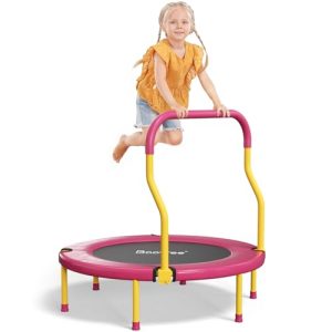 Mini Trampoline for Kids 36 Inch, Indoor Outdoor Use, Foam Handle, 220 lb Max Load