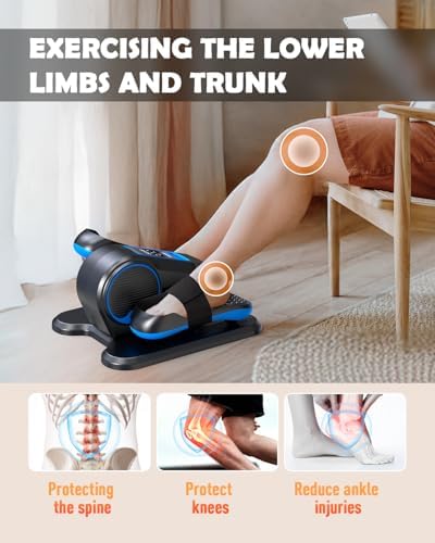 Electric Elliptical Leg Exerciser Under Desk for Senior TrainingPortable Seated Pedal Exerciser 15 Adjustable Speeds Qui