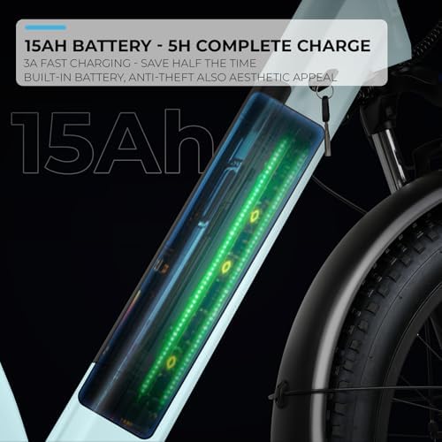 ANCHEER 26" Electric Bike for Adults, 1000W Peak Motor, 60 Miles Range, 48V 15Ah Removable Battery, Fat Tire Electric Bi