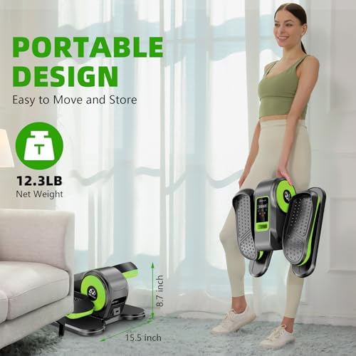 ANCHEER Elliptical Machine for Seniors, 12 Adjustable Speeds, Quiet & Portable, Electric Seated Pedal Exerciser | ANCHE