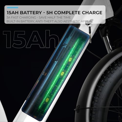 ANCHEER 26" Electric Bike for Adults, 1000W Peak Motor, 60 Miles Range, 48V 15Ah Removable Battery, Fat Tire Electric Bi