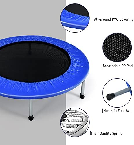 Giantex 36" Folding Mini Trampoline for Adults and Kids, Portable and Compact for Home Gym, Max Load 330lbs, Foldable |