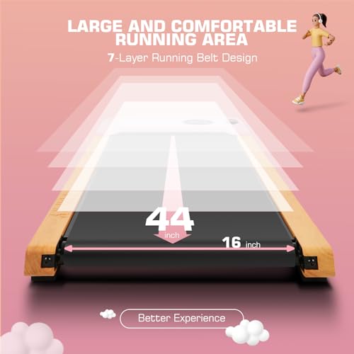 ANCHEER Under Desk Treadmill for Home Fitness Lovers with Smart APP Control
| Portable |5HP Wooden Walking Pad Treadmil - Image 4