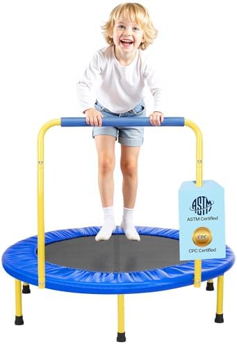 VEVOR 3FT Foldable Trampoline for Toddlers: Recreational Gift, Indoor/Outdoor, Foam Handle, 36" Diameter