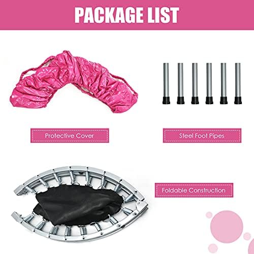 Goplus Mini Trampoline, Foldable 36"/38" Rebounder for Adults, Portable Fitness Trampoline for Home and Outdoor Workout,