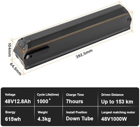 Ys Yose Power Retention Dorado Plus Ebike Battery 48V 1|8Ah for Aventon Pace 500 Compatible with NCM Moscow Magnumbikes