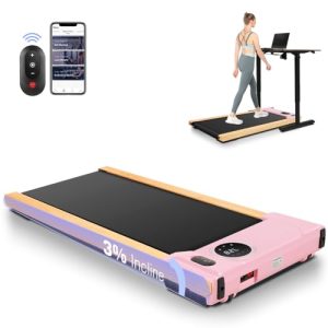 ANCHEER Under Desk Treadmill for Home Fitness Lovers with Smart APP Control
| Portable |5HP Wooden Walking Pad Treadmil