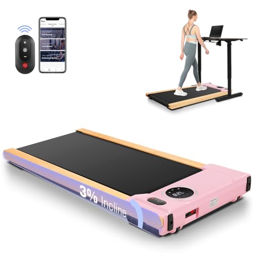 ANCHEER Under Desk Treadmill for Home Fitness Lovers with Smart APP Control
| Portable |5HP Wooden Walking Pad Treadmil