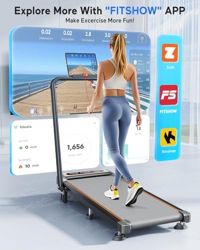 Rayspace Foldable Treadmill with 10% Incline Upgrade for Home/Office | Rayspace Low Noise Walking Pad Treadmill with Ha