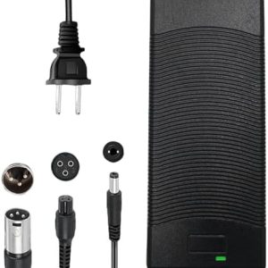 THEPRO 5|6V 2A Charger Universal Smart Charger for 48V Li-ion Battery DC5.5MM Jack Connector 3-Prong Inline Connector 3p