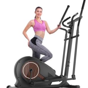 ANCHEERUltra-Silent Magnetic Elliptical Trainer Home Gym, 14 Resistance Levels, Max 400Lbs, Silent Exercise Machine, Hom