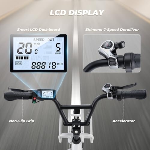 Isinwheel 500W Electric Bike for Adults 280.8Wh Battery Smart Uphill Folding Ebike 14"/16" Adults Teens