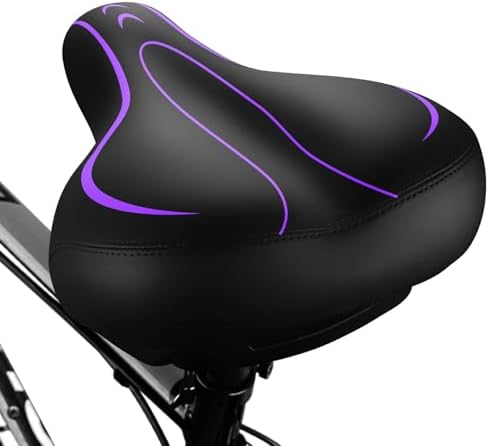 Xmifer Comfortable Bike Seat - Waterproof Leather with Memory Foam - Universal Replacement Bicycle Saddle - Men/Women -