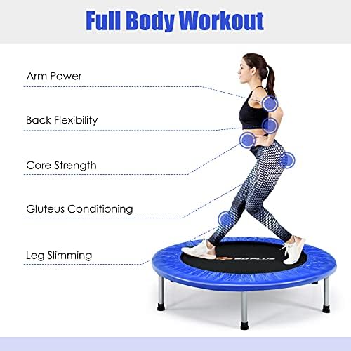Goplus Mini Trampoline, Foldable 36"/38" Rebounder for Adults, Portable Fitness Trampoline for Home and Outdoor Workout,