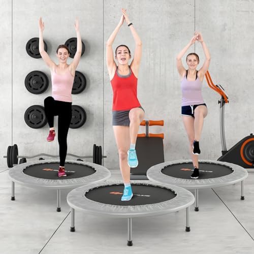 Goplus Mini Trampoline, Foldable 36"/38" Rebounder for Adults, Portable Fitness Trampoline for Home and Outdoor Workout,
