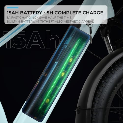 ANCHEER 26" Electric Bike for Adults, 1000W Peak Motor, 60 Miles Range, 48V 15Ah Removable Battery, Fat Tire Electric Bi