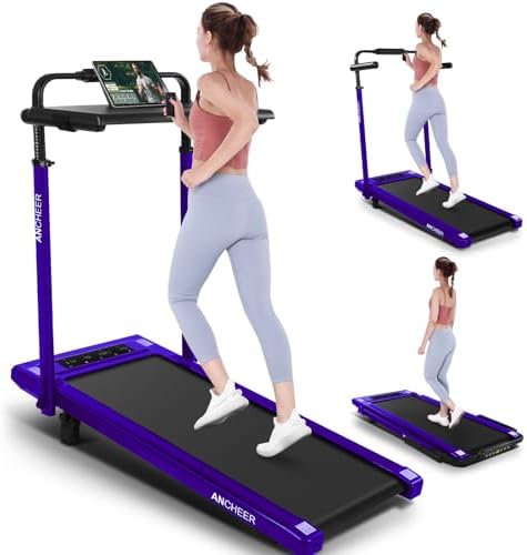 ANCHEER Walking Pad Treadmill for Home Workout, 12% Incline&Adjustable Height, Desk Stationary Treadmill, Up to 300LBs