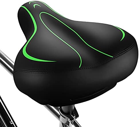 Xmifer Comfortable Bike Seat - Waterproof Leather with Memory Foam - Universal Replacement Bicycle Saddle - Men/Women -