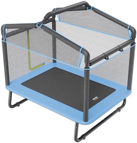 VEVOR 6FT Trampoline 72" Indoor/Outdoor Trampoline, Safety Enclosure Net, Gymnastics Bar - Image 9