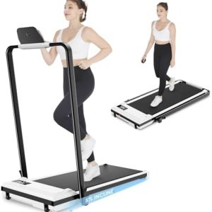 ANCHEER Quiet Portable Foldable Treadmill, |0HP, 12% Incline, 2S Folding, Under Desk Usage for Home Workout, LED Display