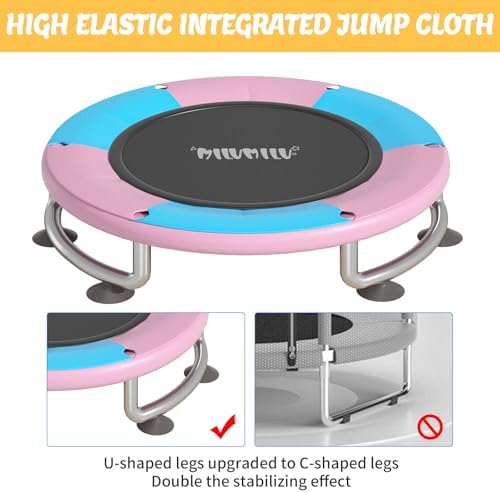 MILUMILU 60" Indoor Outdoor Trampoline for Kids - Birthday Gifts for Children Boy Girl with Safety Net and Hoop - Image 31