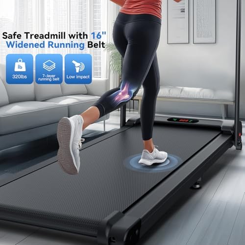 ANCHEER Portable Folding Treadmill with LED Screen & Remote Control - For Home Gym or Office - 12% Incline 2-in-1 Foldab