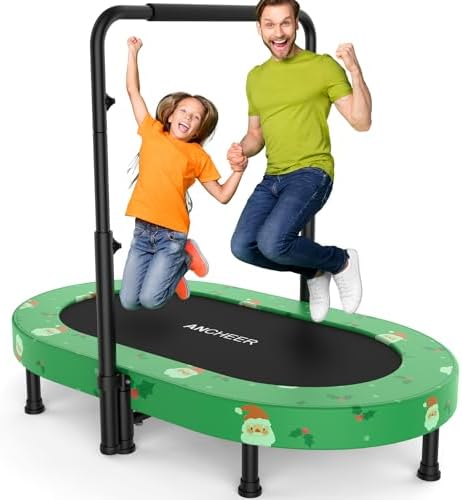 ANCHEER 56" Double Mini Trampoline for Kids, Max Load 220lbs, Fun for Indoor/Outdoor