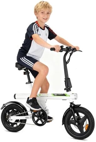 Isinwheel 500W Electric Bike for Adults 280.8Wh Battery Smart Uphill Folding Ebike 14"/16" Adults Teens