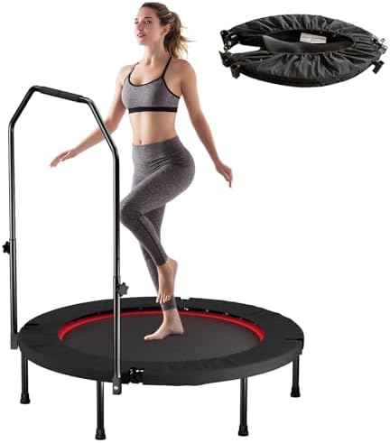 Portable Fitness Foldable Trampoline for Kid/Adults in-Home Mini Rebounder 40" Max Load 330lbs Recycled Claim Standard 1