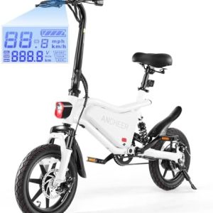 ANCHEER 374Wh Folding Electric Bike for Adults, 20MPH Ebike, 14" Foldable Electric Bicycle ANCHEER 374Wh Folding Elect