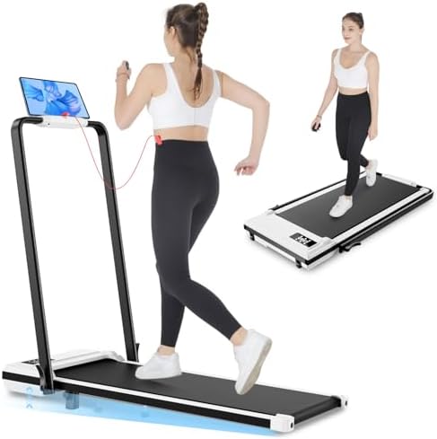 ANCHEER 7.5MPH Under Desk Treadmill for Home/Gym/Office | ANCHEER 2s Folding Compact Treadmill with Incline and LED Tou