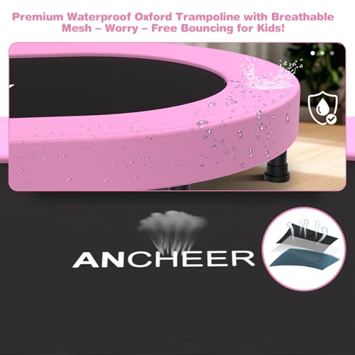 ANCHEER 56'' Safe Oval Fitness Trampoline for Kids & Toddlers - Indoor/Outdoor Rebounder with Adjustable Handle - Image 4