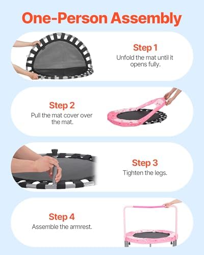 VEVOR 3FT Foldable Trampoline for Toddlers: Recreational Gift, Indoor/Outdoor, Foam Handle, 36" Diameter