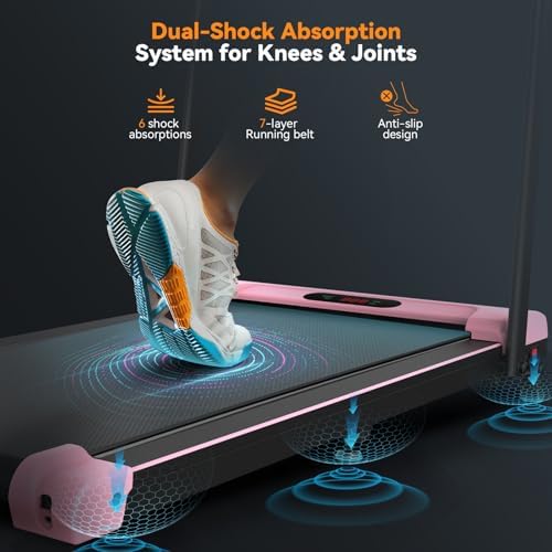 ANCHEER Portable Folding Treadmill with LED Screen & Remote Control - For Home Gym or Office - 12% Incline 2-in-1 Foldab