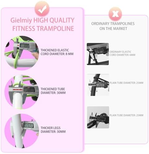 NEWAN Silent Fitness Trampoline for Adults - 48" Diameter with Adjustable Handle Bar and Max Capacity 330 lbs | NEWAN A