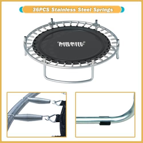 MILUMILU 60" Indoor Outdoor Trampoline for Kids - Birthday Gifts for Children Boy Girl with Safety Net and Hoop - Image 5