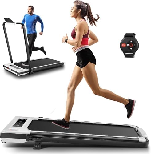 ANCHEER 7.5MPH Under Desk Treadmill for Home/Gym/Office | ANCHEER 2s Folding Compact Treadmill with Incline and LED Tou