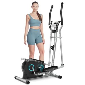 Dripex Hyper-Quiet Magnetic Elliptical Machine for Home Use, 16 Resistance Levels, Pulse Sensor, LCD Monitor