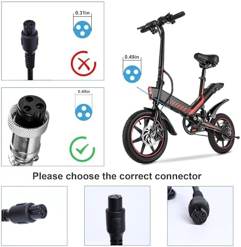 EVAPLUS UL Certified 5|6V Power Adapter for Electric Bike & Scooter, 48V Lithium Battery Charger, 1|0mm/0.47in Standard