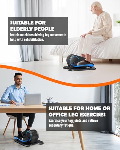 Electric Elliptical Leg Exerciser Under Desk for Senior TrainingPortable Seated Pedal Exerciser 15 Adjustable Speeds Qui