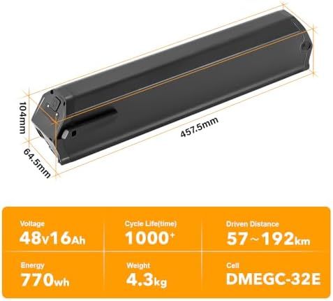YOSE Power Retention Dorado Plus Ebike Battery 48V 16Ah for Aventon Pace 500 Compatible with NCM Moscow Magnumbikes Elec