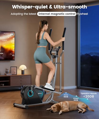 Dripex Hyper-Quiet Magnetic Elliptical Machine for Home Use, 16 Resistance Levels, Pulse Sensor, LCD Monitor - Image 3