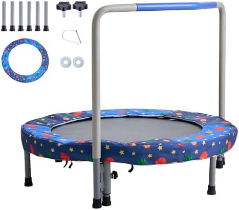 VEVOR 3FT Foldable Trampoline for Toddlers: Recreational Gift, Indoor/Outdoor, Foam Handle, 36" Diameter