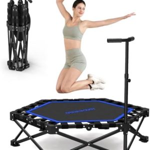 HXD-ERGO Indoor and Outdoor Foldable Mini Trampoline for Fitness and Home Gym | HXD-ERGO Rebounder Trampoline with Adju