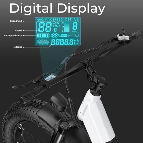 ANCHEER 26" Electric Bike for Adults, 1000W Peak Motor, 60 Miles Range, Fat Tire Electric Bike Off-Road for Men & Women