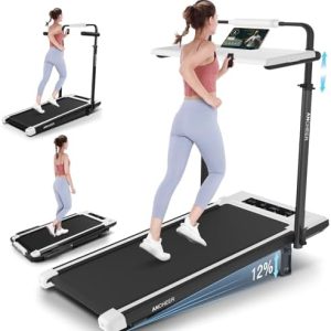 ANCHEER Under Desk Treadmill with 12% Incline for Home Workout | ANCHEER Adjustable Height Walking Pad Treadmill with D
