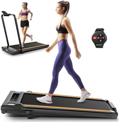 ANCHEER Portable Folding Treadmill with LED Screen & Remote Control - For Home Gym or Office - 12% Incline 2-in-1 Foldab