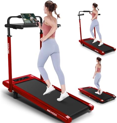 ANCHEER Walking Pad Treadmill for Home Workout, 12% Incline&Adjustable Height, Desk Stationary Treadmill, Up to 300LBs